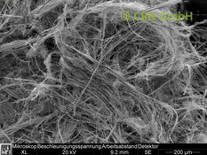 Amiante de crocidolite dans fibrociment, image MEB | © CRB Analyse Service GmbH