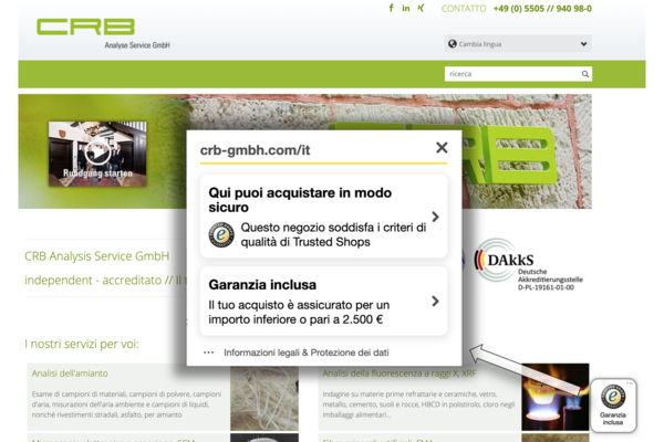 Italian CRB Online Shop Now Certified by Trusted Shops